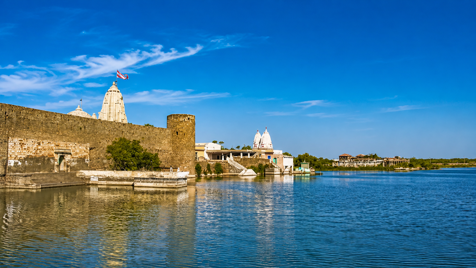 Narayan Sarovar lake and temple complex, Kutch